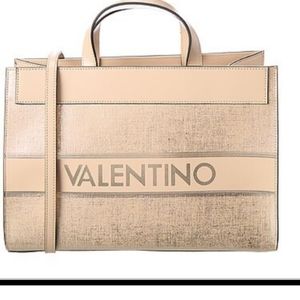 Mario Valentino Gwen gold leather tote